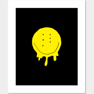 Drippy Six-Eyed Smiley Face, Medium Posters and Art